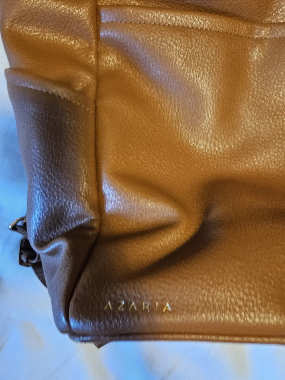 Azaria Brown Leather Backpack - Diaper Bag Large